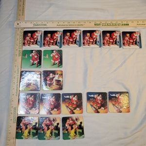 Vintage Coca-Cola Santa Cork Drink Coaster Mix Matching Set 18 (4"x4")